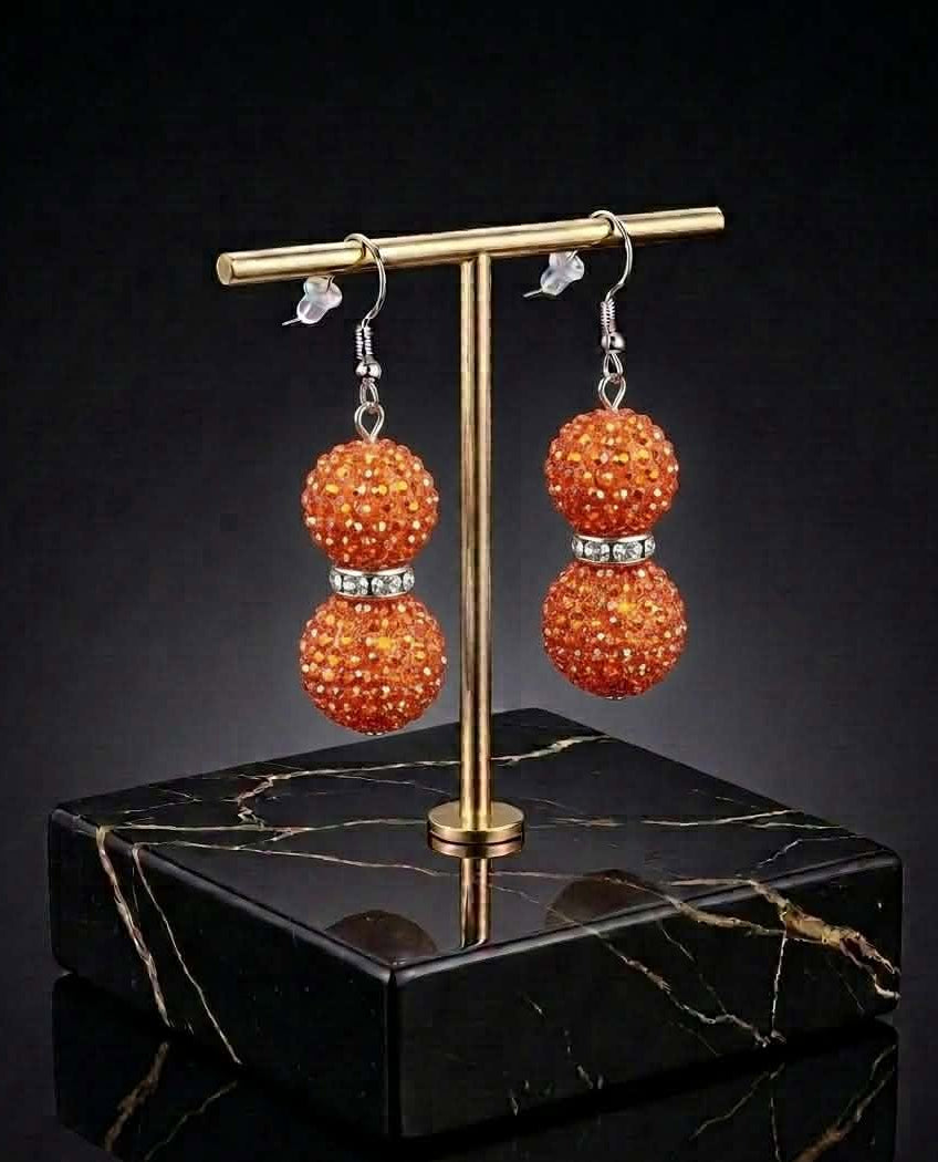 Topaz Red Rhinestone Earrings (#G6)