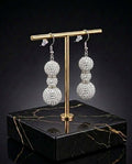 White Pave Shamballa Earrings (#G8)