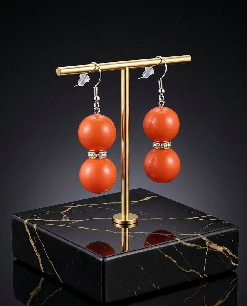 Spicy Orange Drop Earrings (#B3)