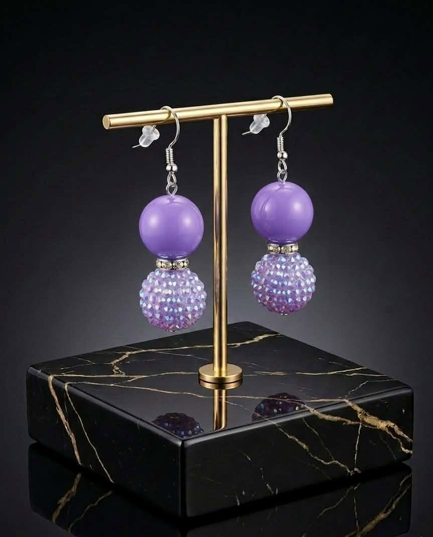 Pretty Purple Drop Earrings (#D4)