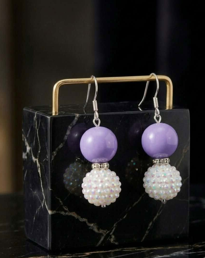 Soft Lavender Drop Earrings (#D1)