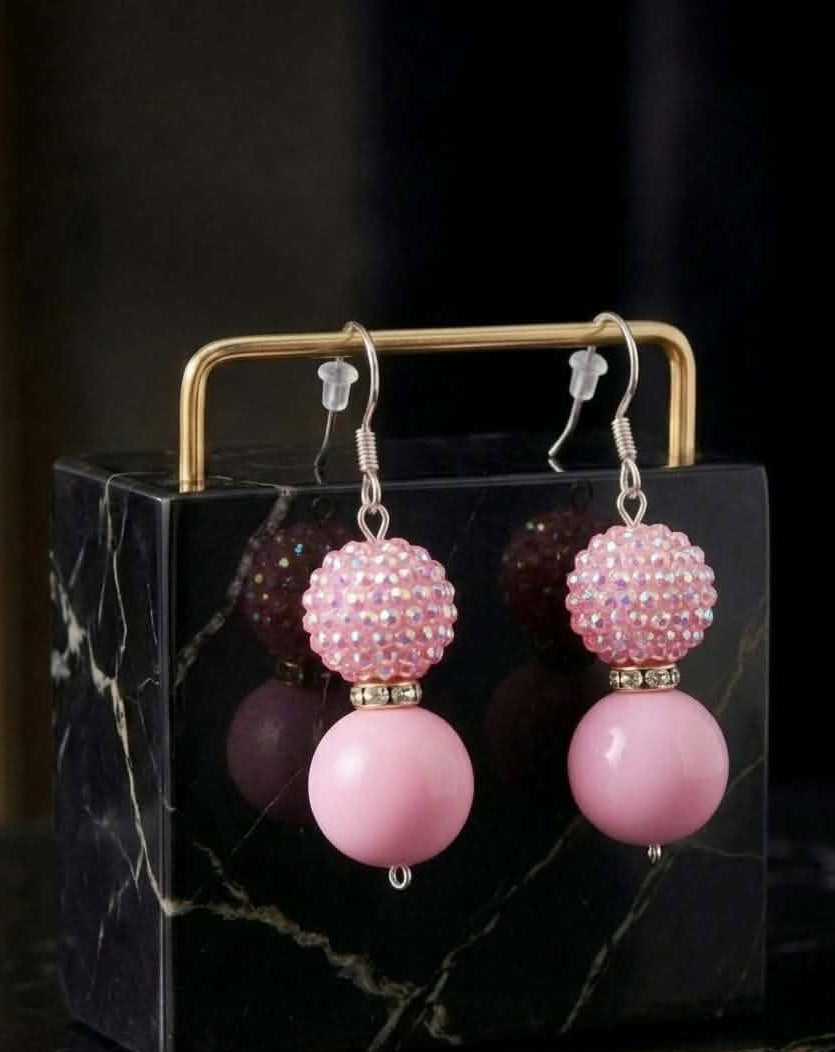 Pink Blush Drop Earrings (#F1)