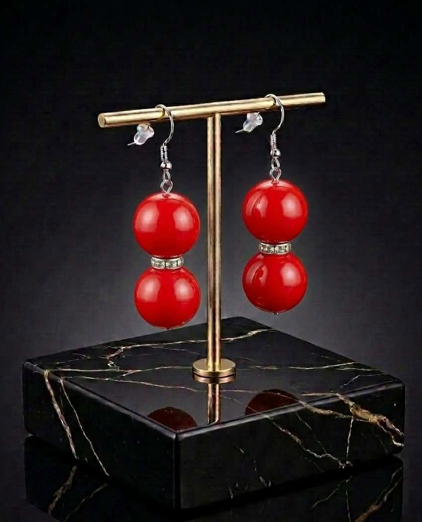 Lady In Red Earrings (#G9)