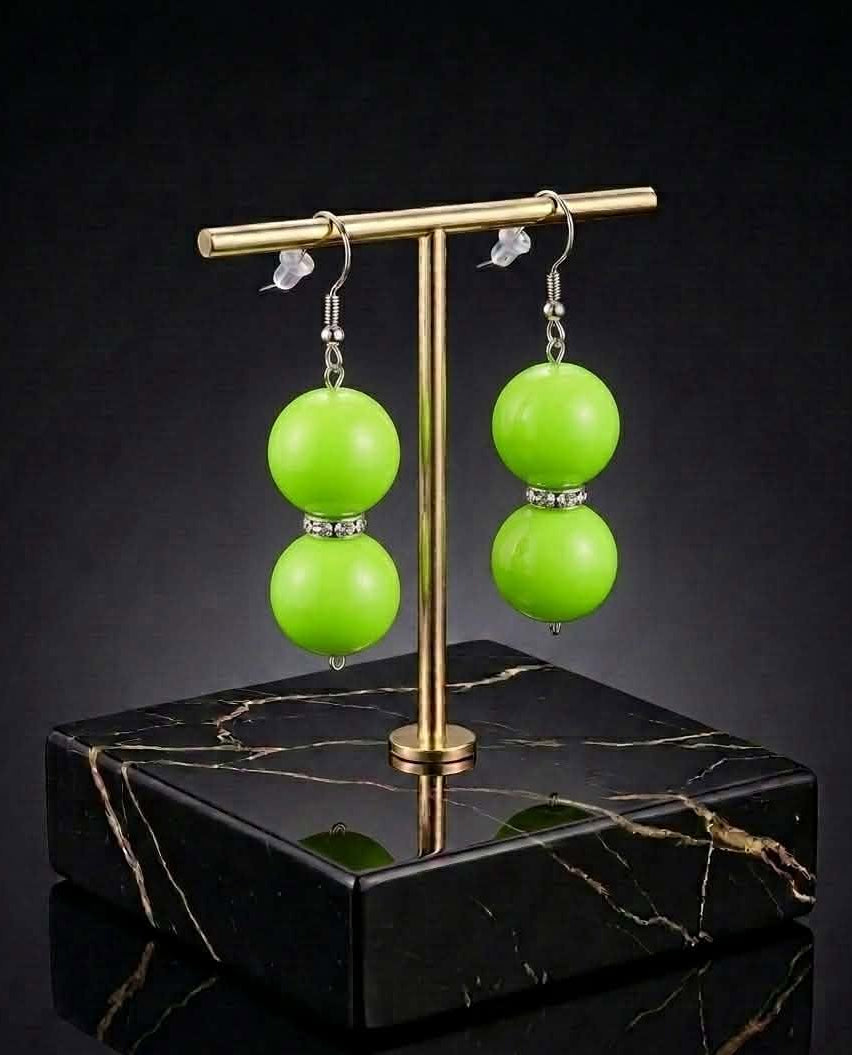 Green Rhinestone Earrings (#G3)