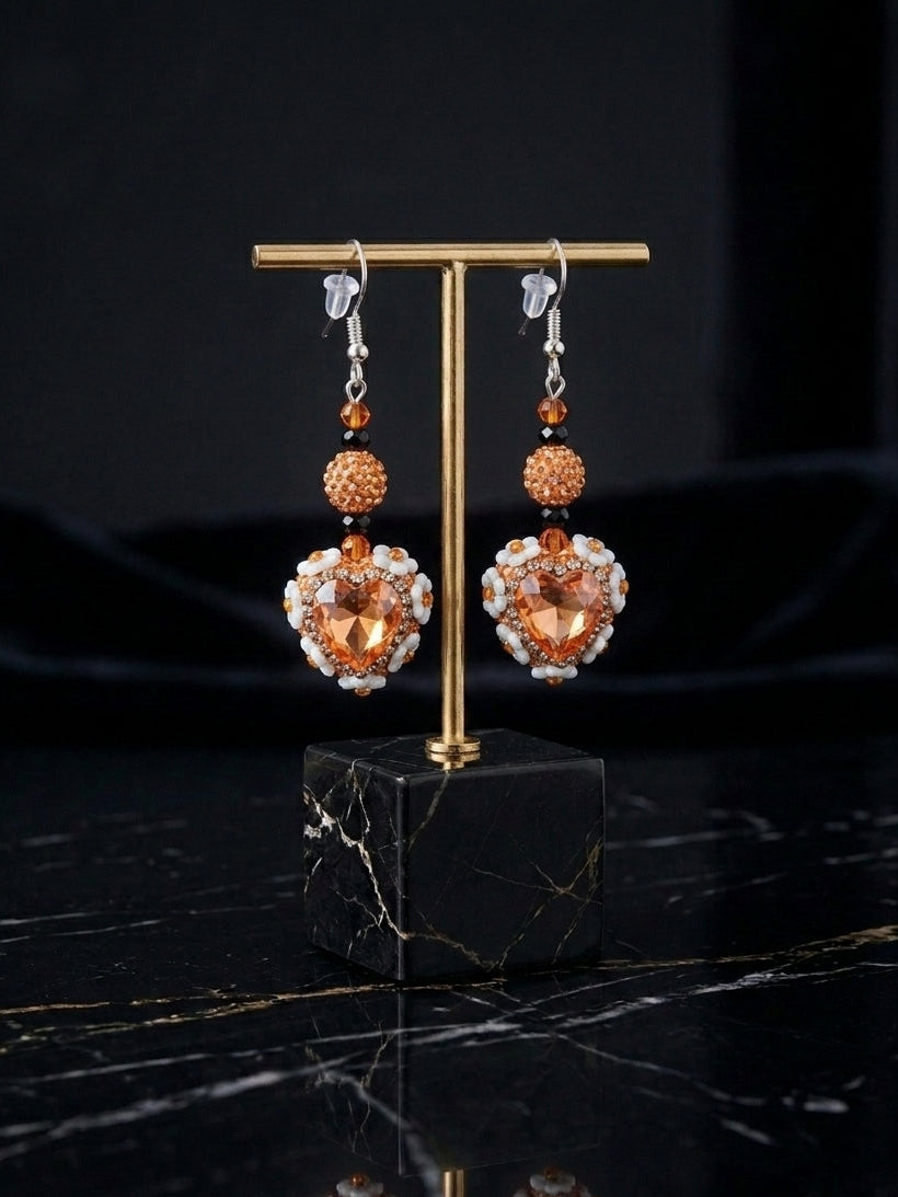 Big Heart Drop Earrings (#A2)