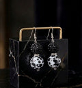 Black Cow Print Earrings (#C7)