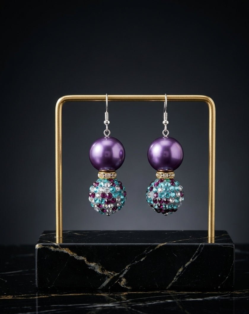 Aurora Teal Drop Earrings (#A8)
